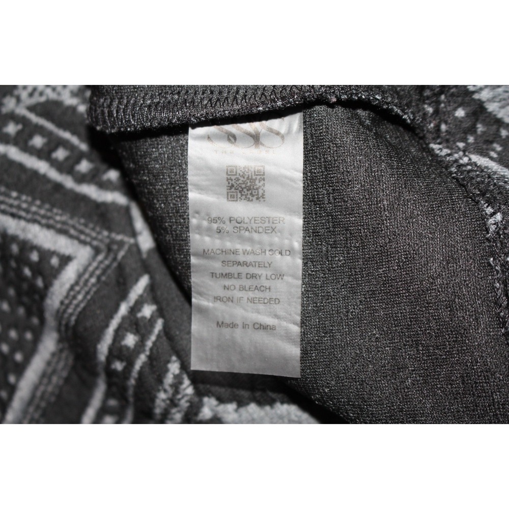 SSYS Top Womens Small Black Ava Zipper Quilted Pullover Zig Zap Stretch Art Mock - Picture 5 of 13